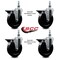 Service Caster 5 Inch Hard Rubber 10 MM Threaded Stem Caster Set with Brake SCC-TS20S514-HRS-PLB-M1015-4 - alternate 2